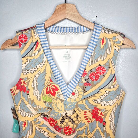 SEEA Lido Surf Suit Women's Large One Piece Swimsuit Beach Boho Retro V-Neck NWT - Picture 2 of 8